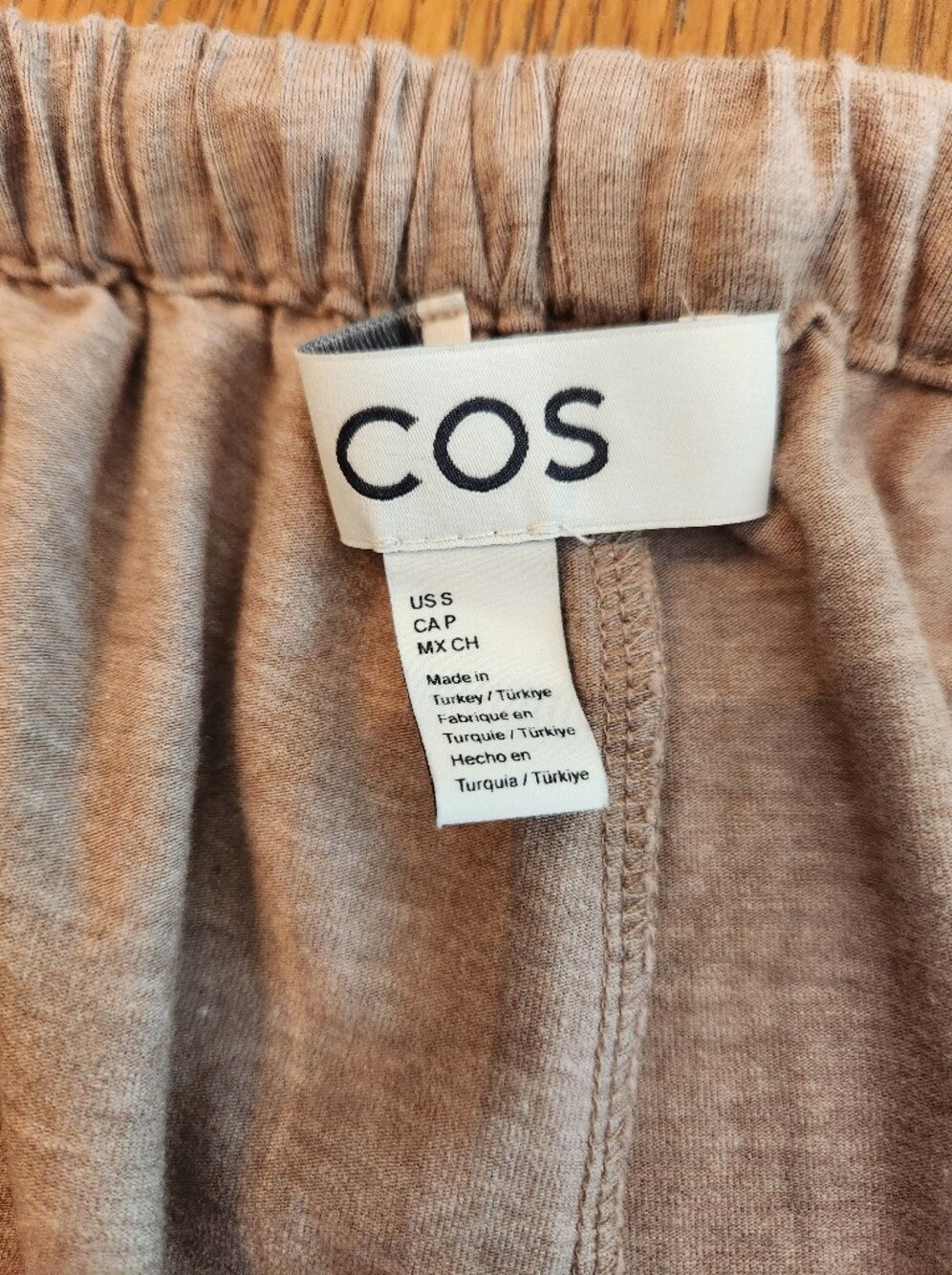 COS Wide Leg Crop Jersey Pants Tan Size Small - Picture 5 of 8
